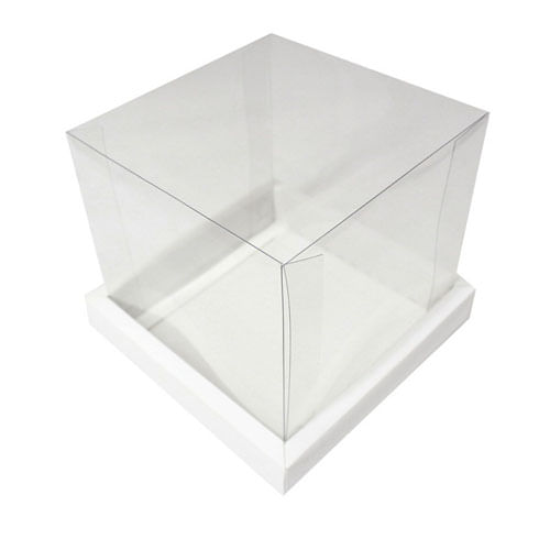 Caixa Panetone 500gr 15x15 Branca Tampa Transparente C/ 5 Un Assk