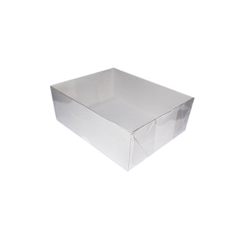 Caixa Retangular 14x20x6 Branca Tampa Transparente Pct C/ 10 Un Crystal For