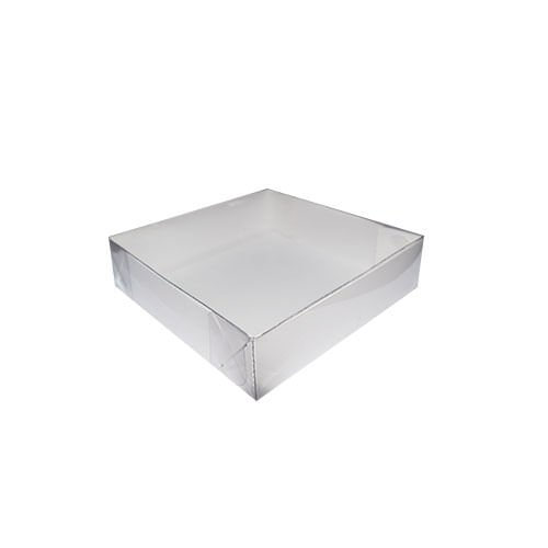 Caixa Quadrada 14x14 Branca Tampa Transparente Pct C/ 10 Un (556-B) Crystal For