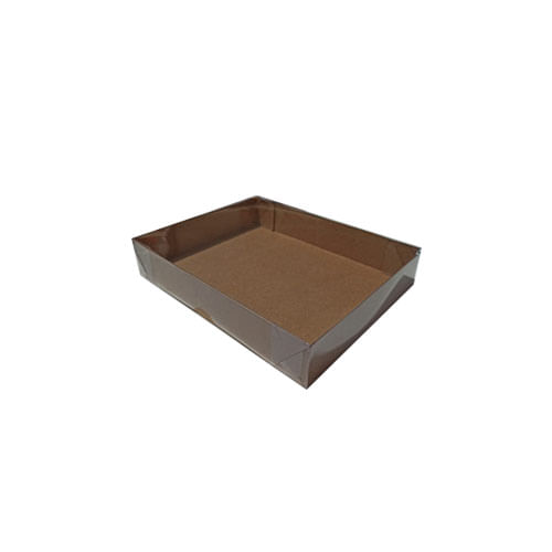 Caixa Retangular 16x20x3,5 Kraft Tampa Transparente Pct C/ 10 Un Crystal For