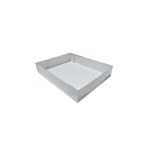 Caixa Retangular 16x20x3,5 Branca Tampa Transparente Pct C/ 10 Un Crystal For
