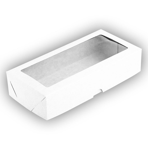 Caixa Retangular 9x19x4 Branco Visor (S12) C/ 10 Un Assk