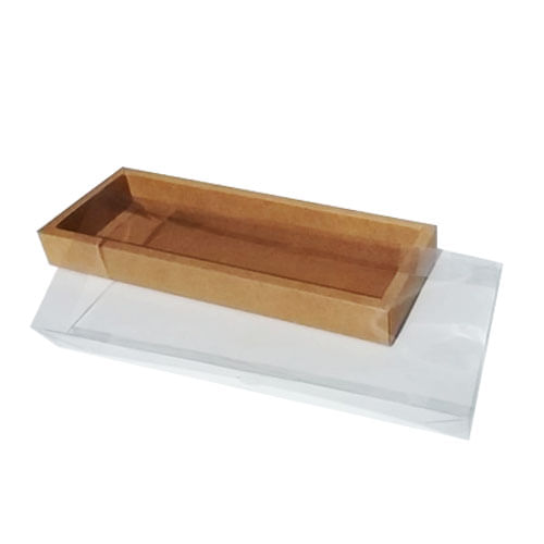 Caixa Retangular 30,5x10x3,7 Kraft Tampa Transparente (N 12) C/ 5 Un Assk