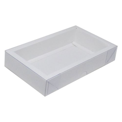 Caixa Retangular 9x16,5x3,2 Branca Tampa Transparente (N 3) C/ 10 Un Assk