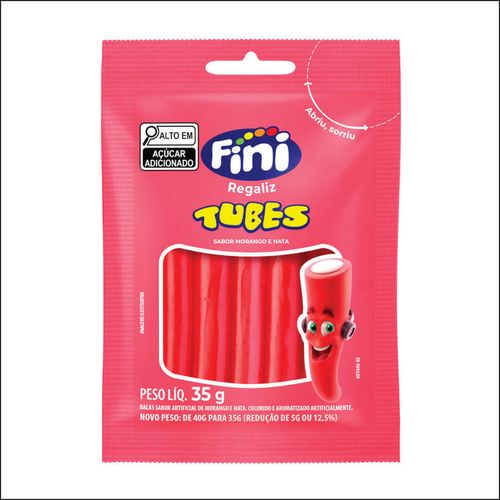 Bala Tubes Morango 35 Gr Fini