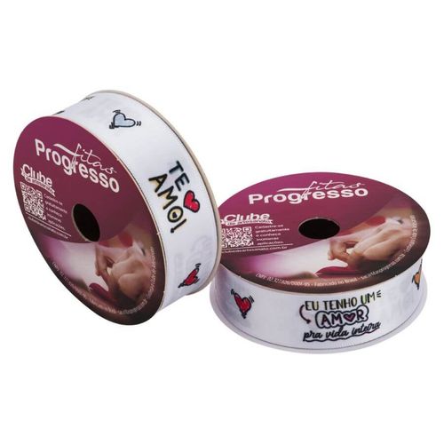 Fita Cetim Estampada Ecf005tr Frases Canetinha Cor 115 Branco 10 M Progresso
