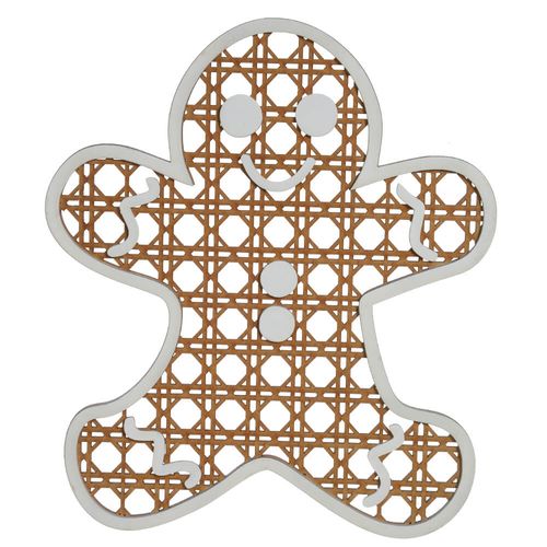 Enfeite Natal Cookie Trelicia 30x26cm Natural Branco (69149) Florarte