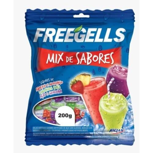 Bala Freegells Mix Sabores Azul 200 Gr