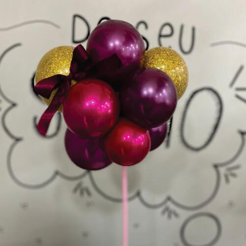 Topo De Bolo/Balão Cake 6 Bolas Latex Zanepan