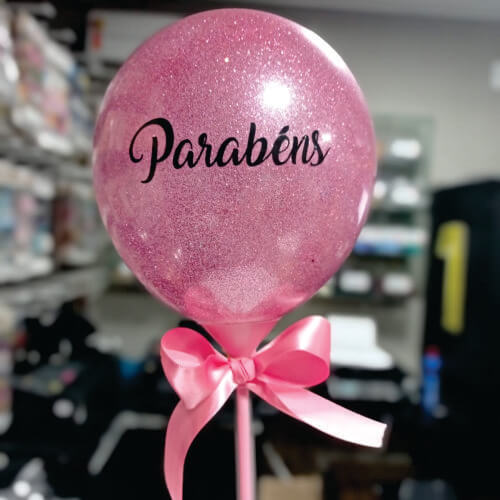 Topo De Bolo/Balão Cake C/ 1 Latex Adesivado Zanepan