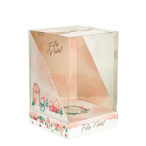 Caixa Vitrine C/ Lateral 350/500 Gr Natal Vintage (4921181) Un Decora