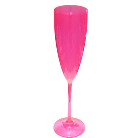 Taça Champanhe 170 Ml Transparente Rosa Neon Amalu