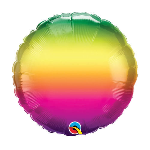 Balao Met. 18pol 46 Cm Redondo Ombre Vibrante Qualatex