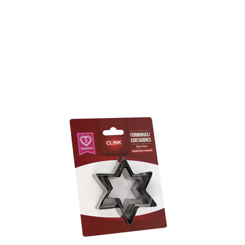 Kit Cortador 3 Un Estrela 6 Pontas Aço Inox  (Ck4421) Clink