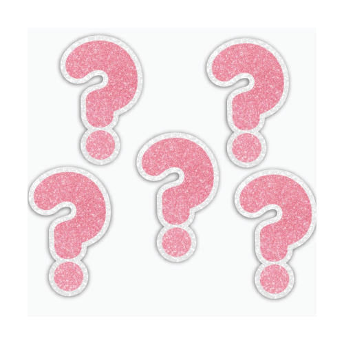 Aplique Decorativo E.V.A Interrogação Rosa Glitter 5 Cm (102040) C/ 5 Un Piffer
