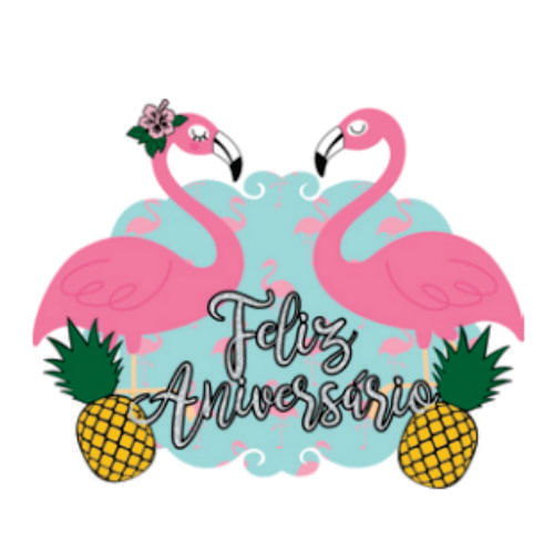 Painel E.V.A Feliz Aniversario Flamingo (Fm0101) Grintoy