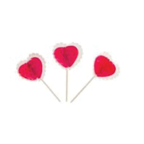 Palito Decorativo Coração Sanfona C/ 12 Un Fox Import
