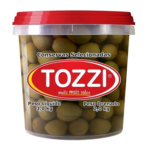 Azeitona Verde  C/ Caroço Balde 2 Kg Tozzi