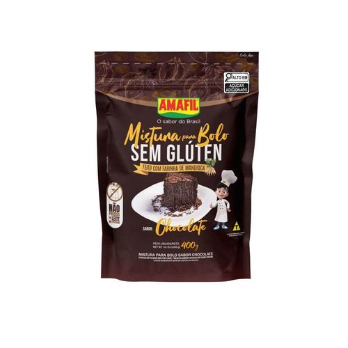 Mistura P/ Bolo S/ Gluten Chocolate 400gr Amafil