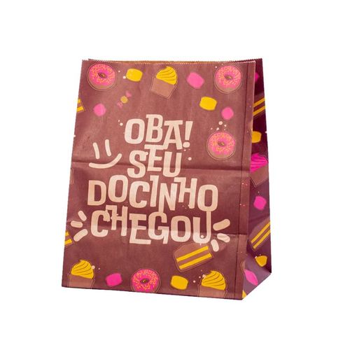 Saco Delivery Sos M Oba Seu Docinho Chegou 24x17x28cm C/ 25 Un