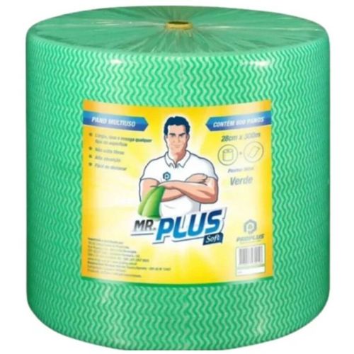 Pano Multiuso Rolo Verde 28cmx300 Mt C/ 600 Un Mr Plus Talge