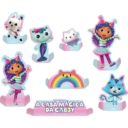 Decoração De Mesa Casa Mágica Da Gabby C/ 8 Un Festcolor