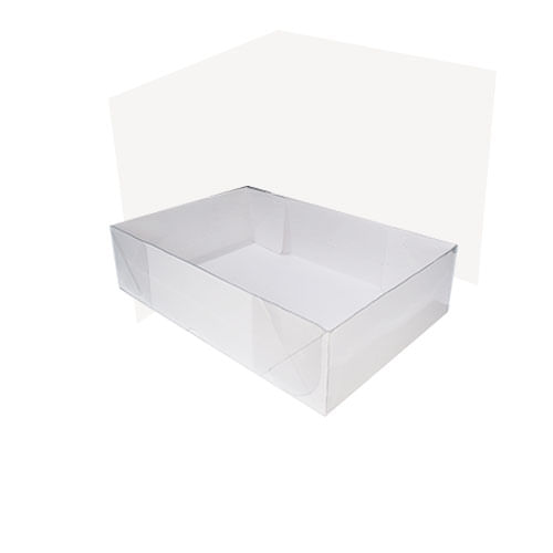 Caixa Retangular 16x24x6 Branca Tampa Transparente Pct C/ 10 Un Crystal For
