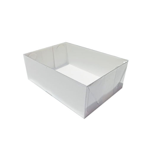 Caixa Retangular 12,5x17x6 Branca Tampa Transparente Pct C/ 10 Un (726-K) Crysta