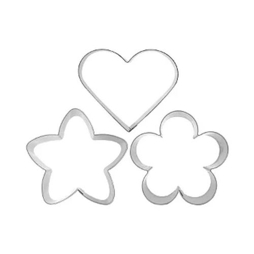 Kit Cortador Petit Four Coração/Estrela/Flor Rr Cortadores