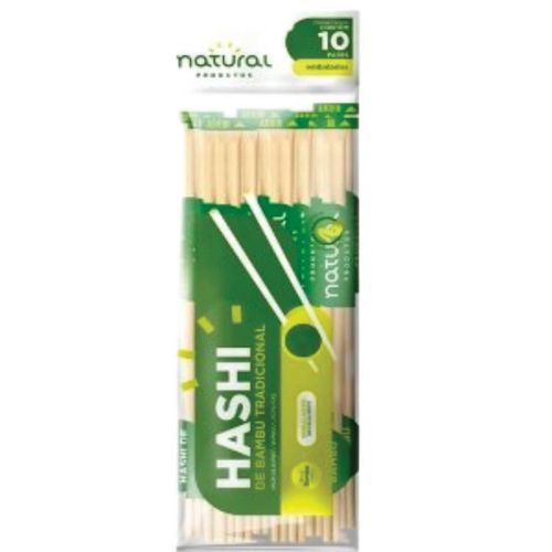 Hashi De Bambu 21 Cm C/ 10 Pares Natural Palitos