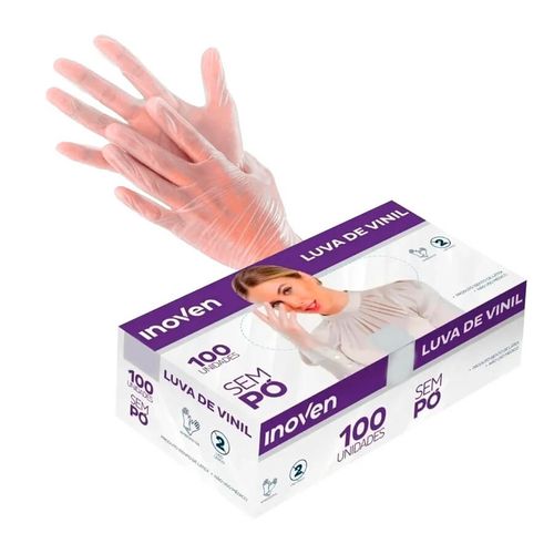 Luva De Vinil  S/ Pó 100un Inoven