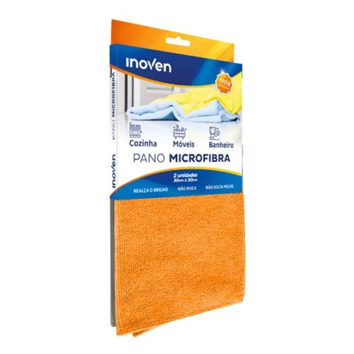 Pano Microfibra 30x30cm Laranja 2 Un Inoven