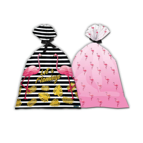 Sacola Plast. Let´S Flamingo C/ 8 Un Festcolor