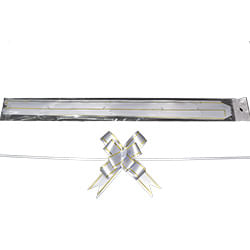 Laço Pronto Liso Prata Lista Dourada 23mm C/ 10un Brfestas