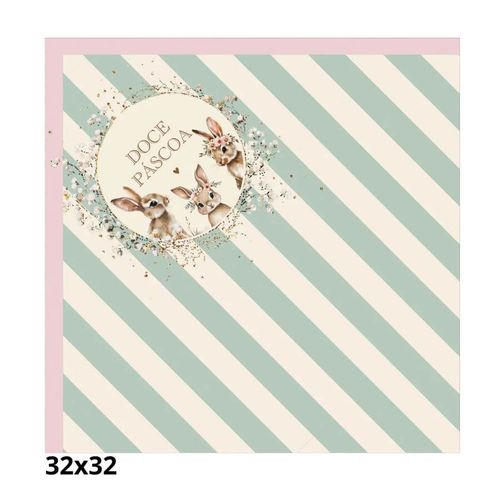 Envelope Ovo 32x32 Doce Pascoa Verde/Rosa Cromus
