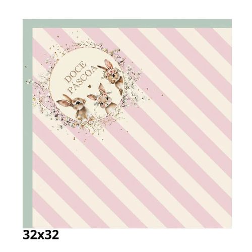 Envelope Ovo 32x32 Doce Pascoa Verde/Rosa Cromus