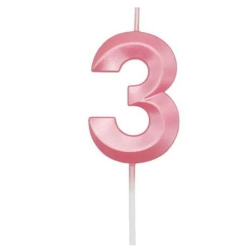 Vela Mini Design Candy Rosa Silver