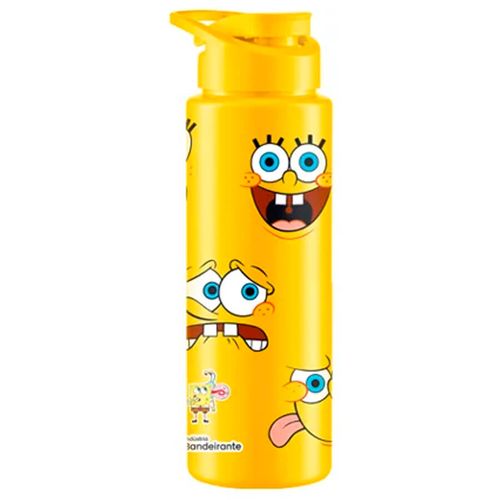 Garrafa Squeeze 750 Ml Amarela Caras Bob Esponja Bandeirante