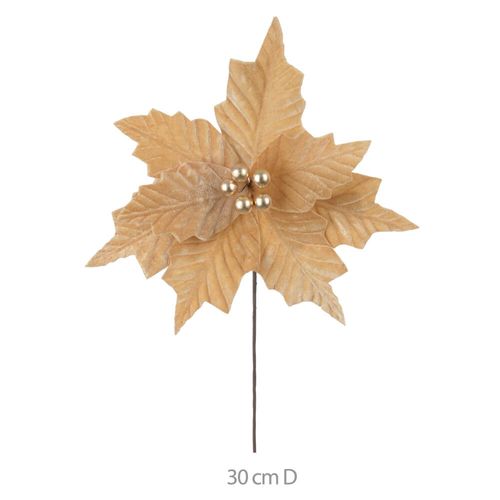 Haste Bico Papagaio Aveludado Champanhe Dourado 50cm (79285003) Flor Arte