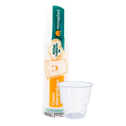 Copo Descartável Transparente 250 Ml Whisky C/ 50 Un Minaplast