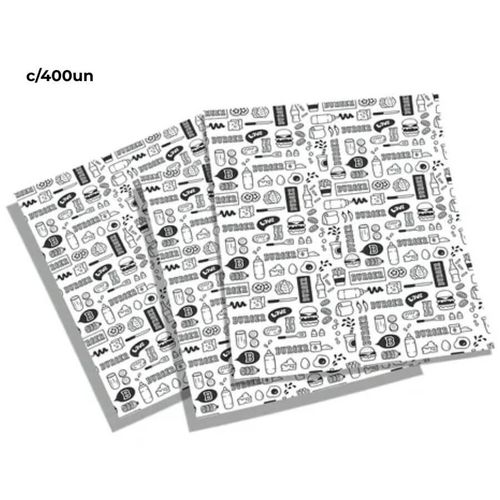 Papel Acoplado P/ Lanche Gourmet 40x40 Cm C/ 400 Folhas